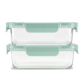 Color Lock 3.4 Cup 2 Pack Glass Meal Prep Containers with Locking Lids
